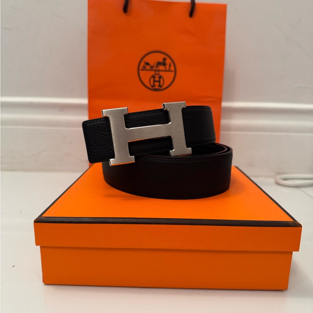 Hermes Black and Silver Bag